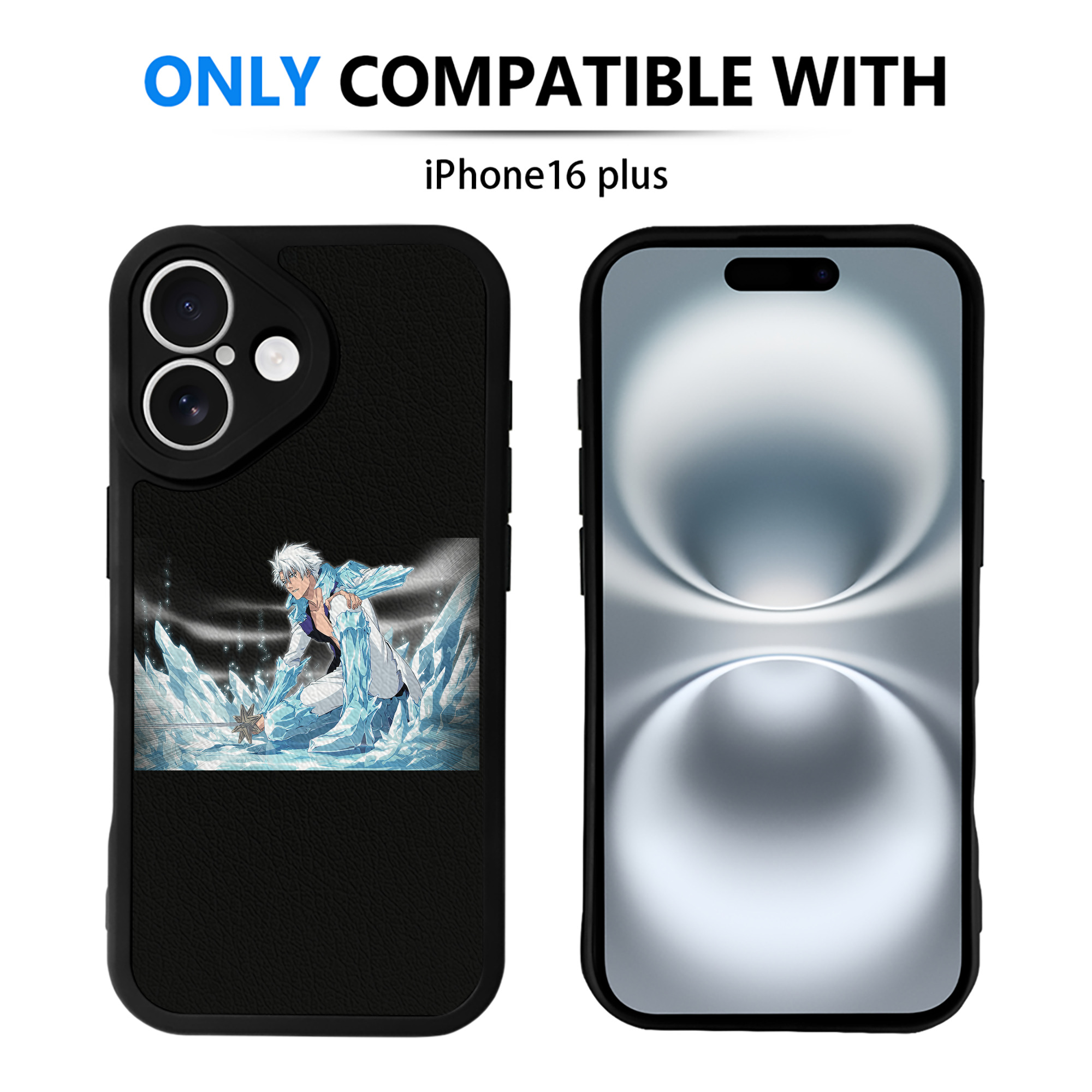 （画像用） ブリーチ 日番谷冬獅郎（ひつがや とうしろう） BLEACH Hitsugaya Toushirou 【iPhone 16シリーズ対応】シリコンスマホケース（レザー調） 材質：シリコン